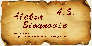 Aleksa Simunović vizit kartica